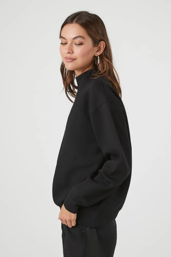 Fleece Mock Neck Sweatshirt