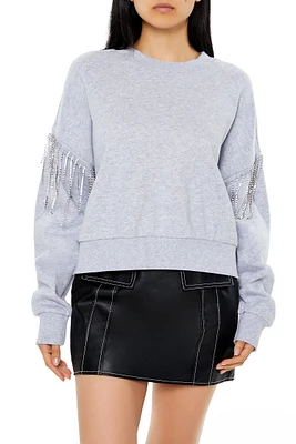 Rhinestone Fringe Sweatshirt