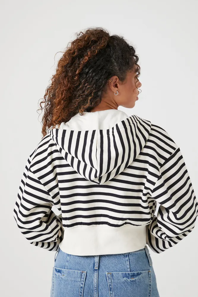 Striped Ribbed Zip-Up Jacket