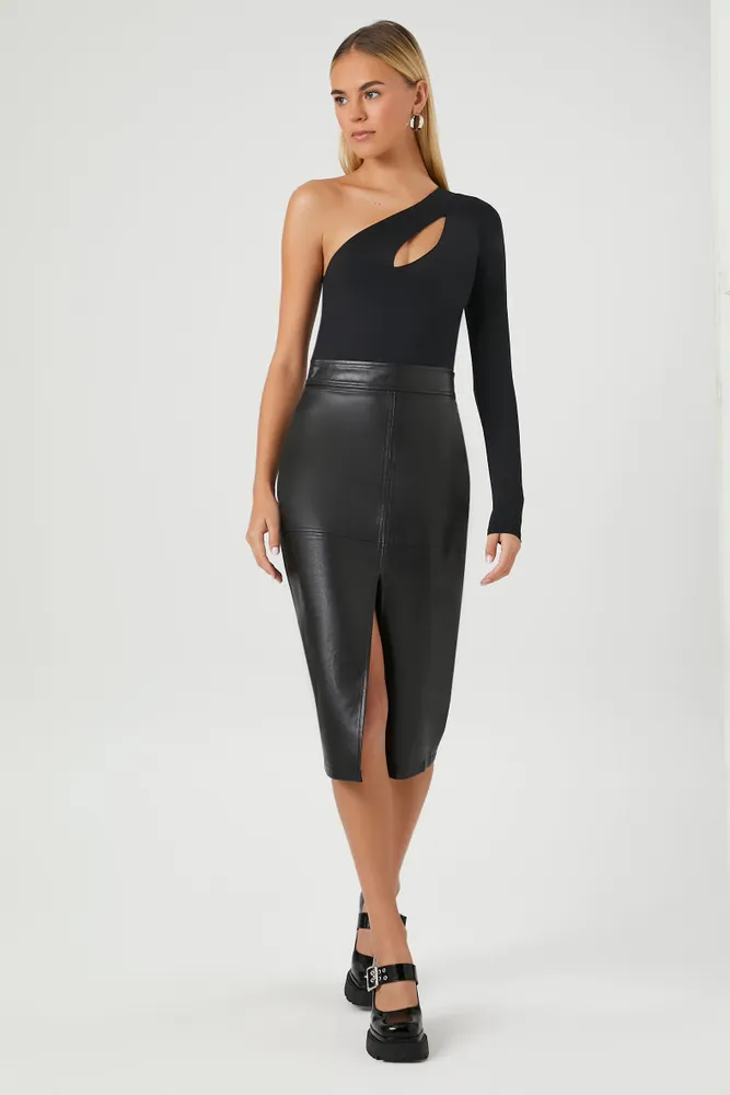 Cut Out Single Sleeve Bodysuit