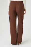 Pinstriped Wide Leg Cargo Pant