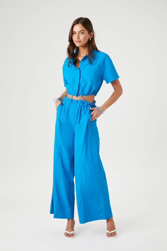 Toggle Drawstring Wide Leg Pant