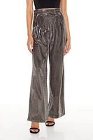 Metallic High Rise Wide Leg Pant