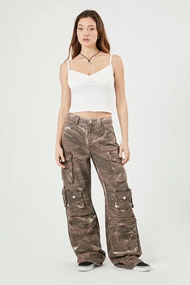 Tie Dye Multi Pocket Wide Leg Cargo Pant