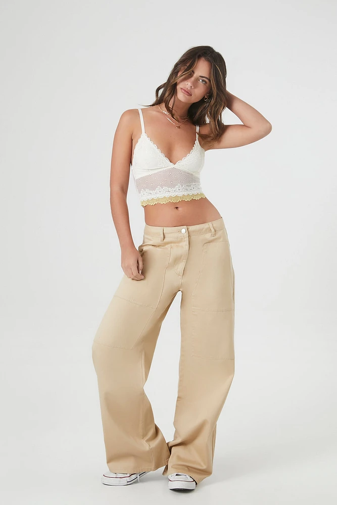 Mid Rise Wide Leg Pant