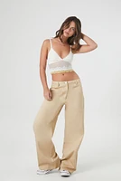 Mid Rise Wide Leg Pant