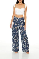 Bow Print High-Rise Jeans