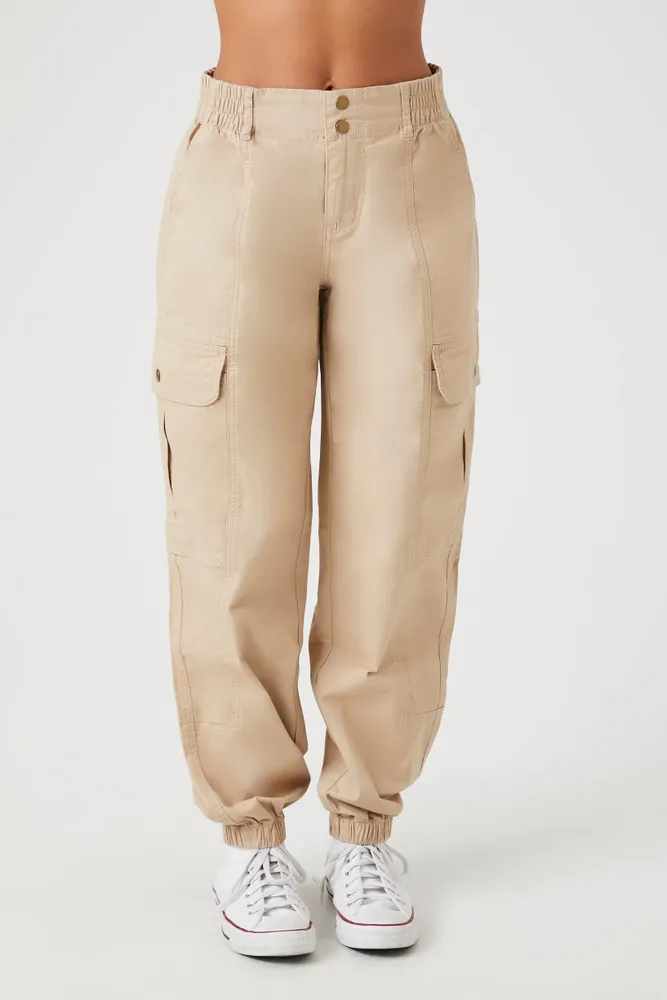 Poplin High Rise Cargo Jogger