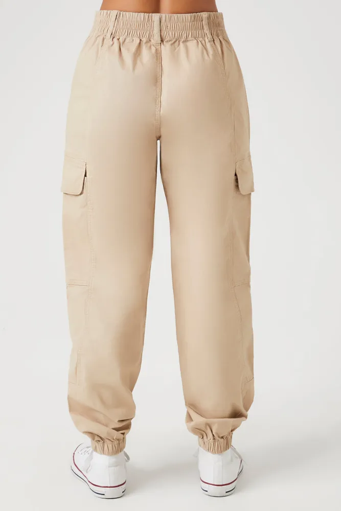 Poplin High Rise Cargo Jogger