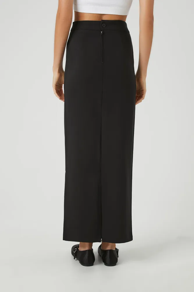 Zip-Slit Maxi Skirt