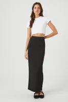 Zip-Slit Maxi Skirt