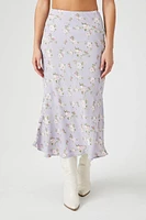 Floral Print Midi Slip Skirt