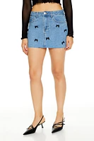 Bow Denim Mini Skirt