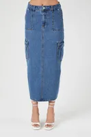 Jupe midi cargo en denim