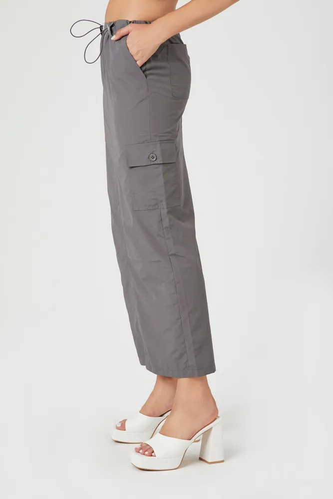 Toggle Drawstring Cargo Midi Skirt