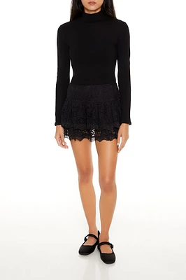 Layered Lace Mini Skirt