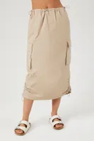 Poplin Cargo Midi Skirt