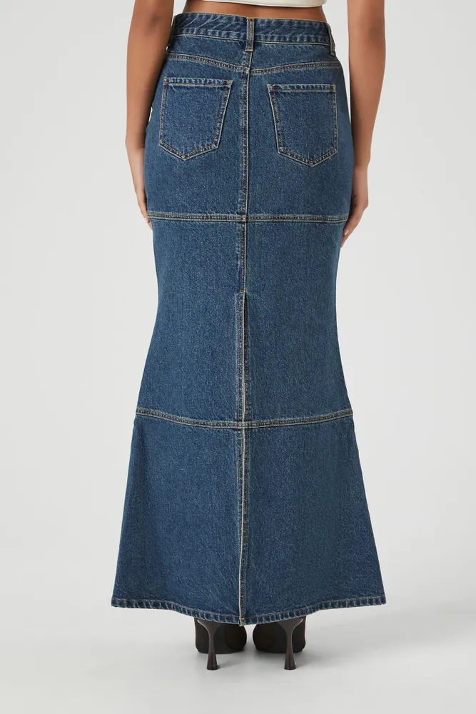 Denim Mermaid Maxi Skirt