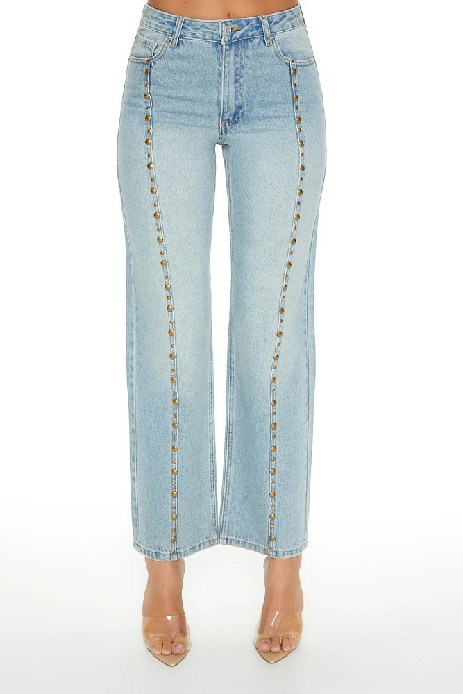 Studded High Rise Bootcut Jean