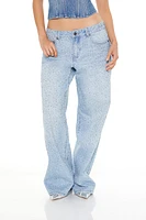 Rhinestone Low Rise Baggy Jean