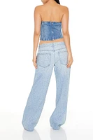 Rhinestone Low Rise Baggy Jean