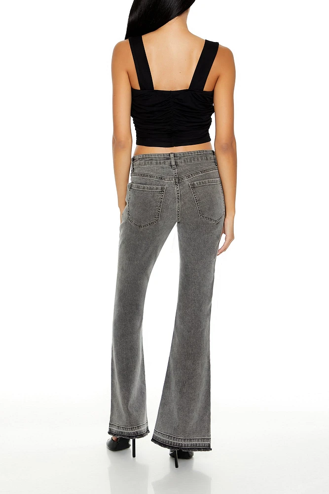 Rose Graphic Low Rise Flare Jean