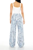 Distressed Denim Print Jean