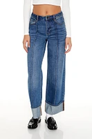 Cuffed High Rise Wide Leg Jean