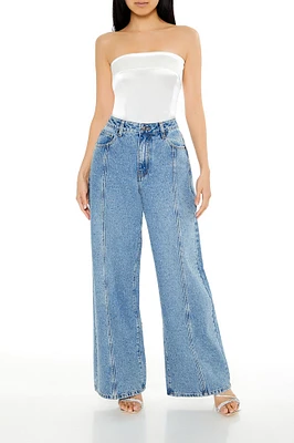 Rhinestone High Rise Wide Leg Jean