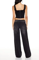 Chain Trim Low Rise Baggy Jean