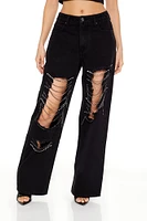 Rhinestone Chain High Rise Jean