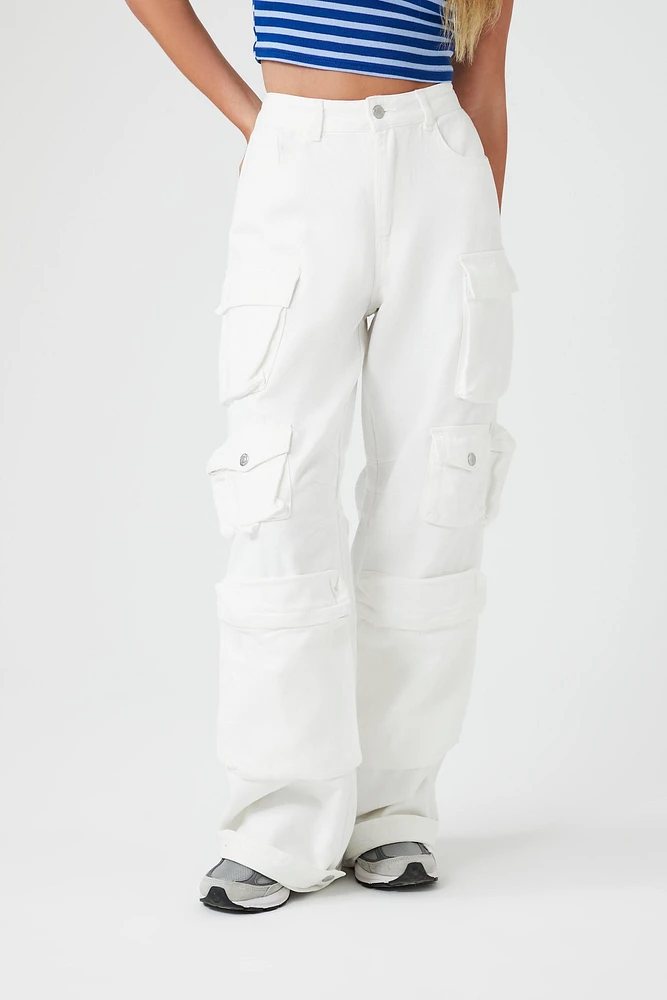 Multi Pocket Wide Leg Cargo Jean