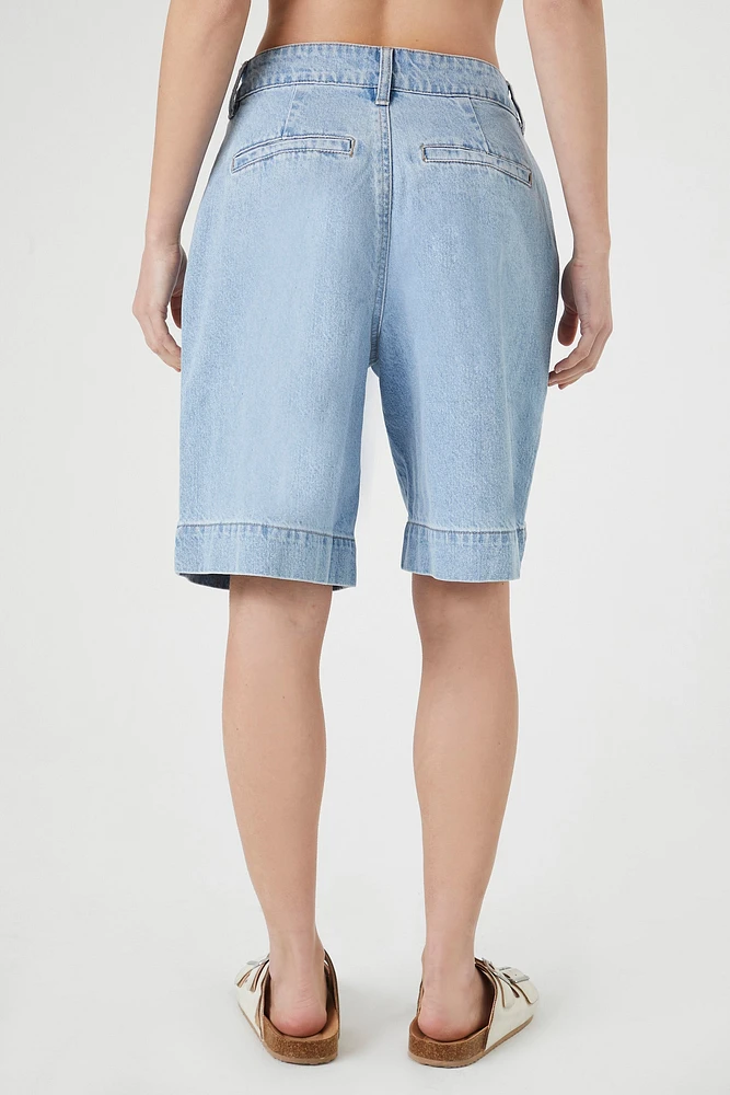 High Rise Denim Bermuda Short