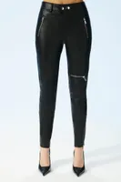 Faux Leather Zipper Pant