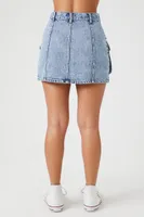 Denim Cargo Mini Skirt