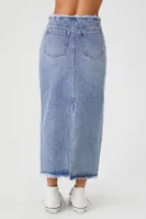 Distressed Denim Maxi Skirt