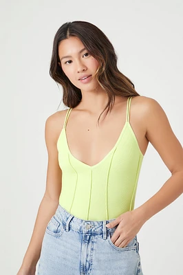Seamless Ribbed Plunging Bodysuit