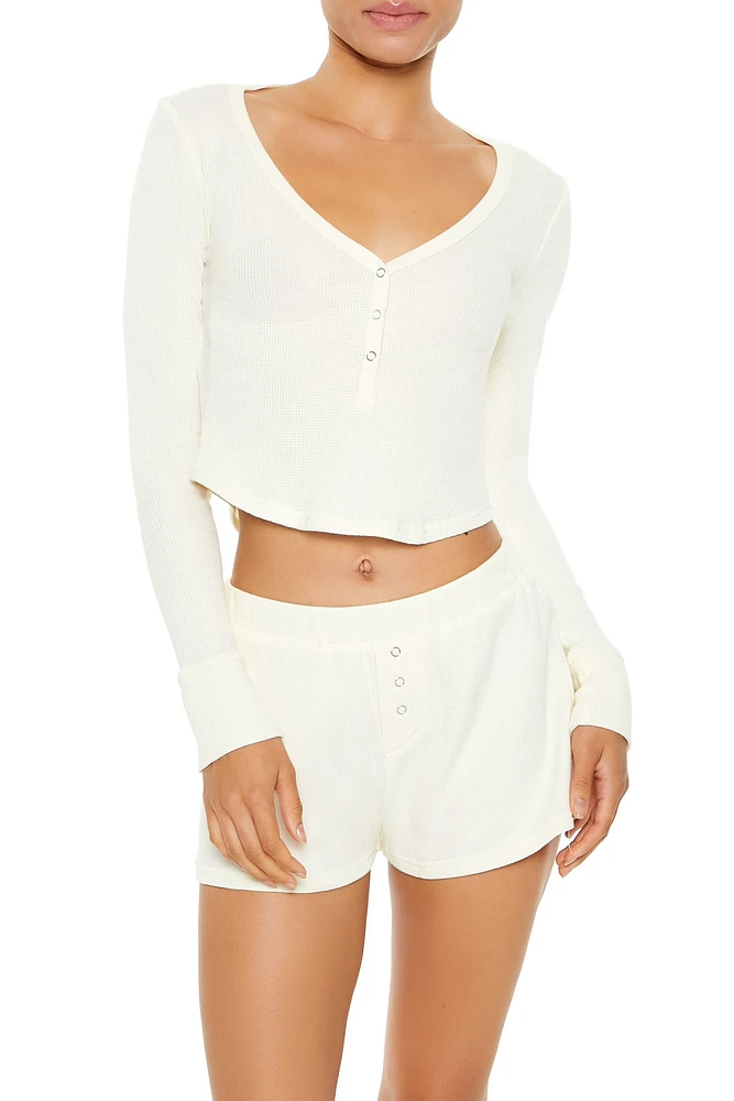 Henley Top & Short 2 Piece Pajama Set