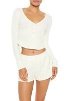 Henley Top & Short 2 Piece Pajama Set