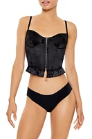 Camisole-corset en satin avec agrafes