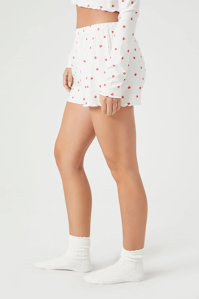 Heart Print Pajama Short