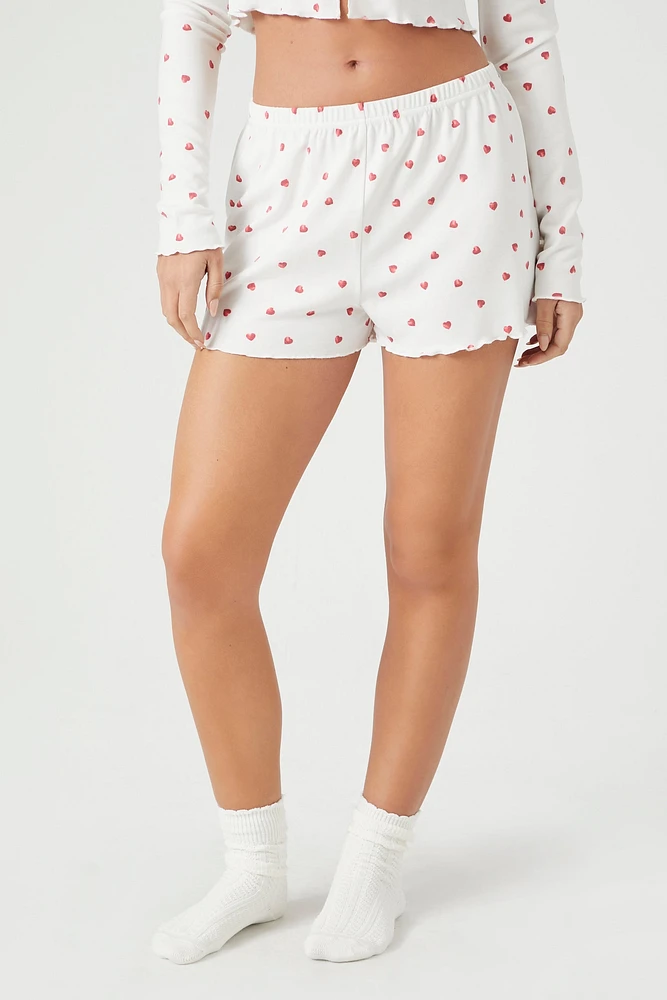 Heart Print Pajama Short