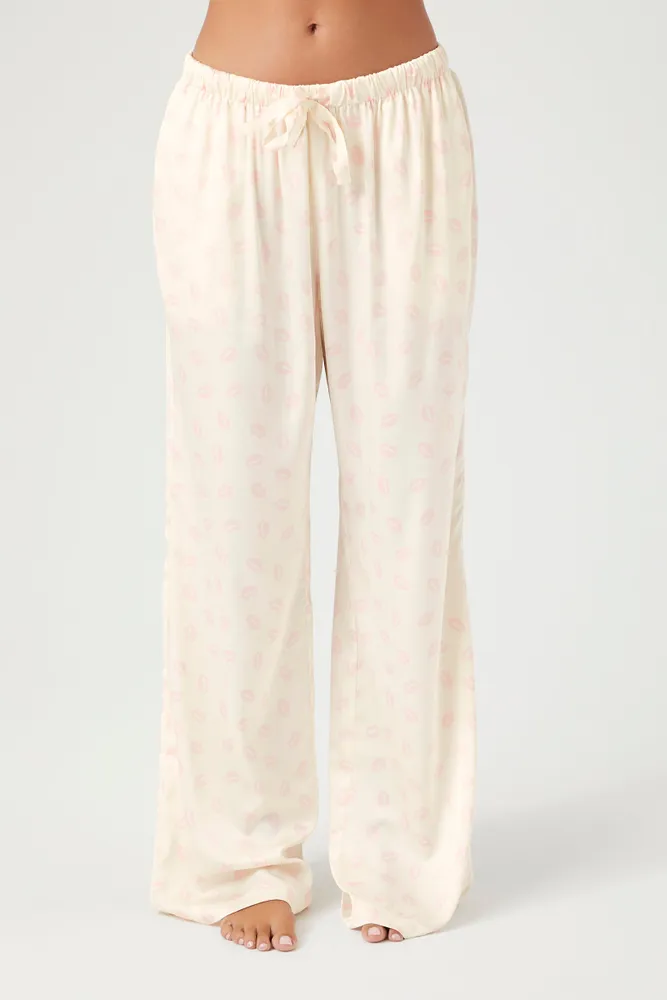 Satin Kiss Print Pajama Pants