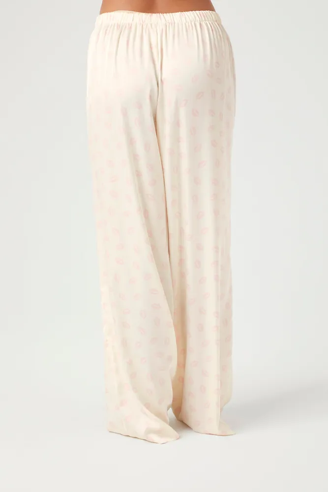 Satin Kiss Print Pajama Pants