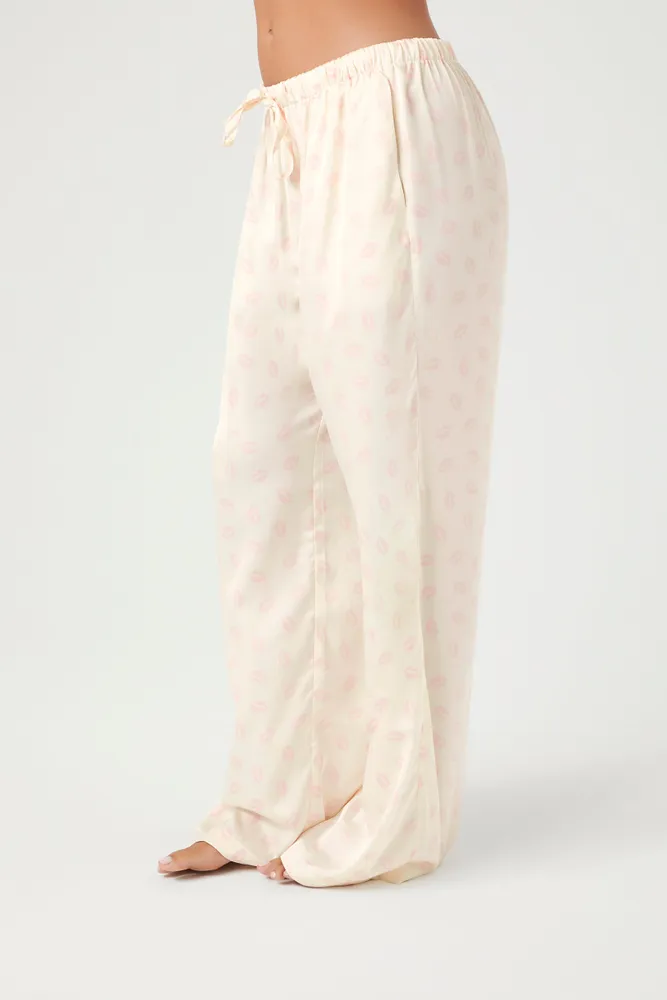 Satin Kiss Print Pajama Pants