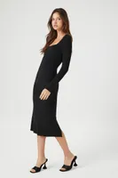 Square Neck Midi Sweater Dress