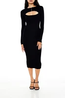 Cutout Bodycon Midi Sweater Dress