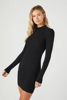 Puff Sleeve Mini Sweater Dress