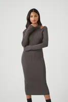 Shoulder Cut-Out Midi Sweater Dress