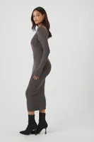 Shoulder Cut-Out Midi Sweater Dress